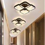 SIKITUT Modern LED Flower Ceiling Light 3-Color Dimmable for Corridors Bedrooms Black - image 4
