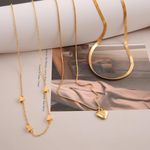 product_image_name-Fashion-Layered Heart Pendant Necklace - Gold Minimalist Design Stackable Choker-2