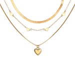 product_image_name-Fashion-Layered Heart Pendant Necklace - Gold Minimalist Design Stackable Choker-6