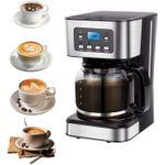 product_image_name-Generic-Drip Coffee Maker 1.5L Coffee Pot Glass Coffee Maker 12 Cups with Automatic Extraction Timer Suitable for Home and Coffee, Coffee Maker with Pot Can Make Coffee or Tea UK Plug-1