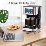 product_image_name-Generic-Drip Coffee Maker 1.5L Coffee Pot Glass Coffee Maker 12 Cups with Automatic Extraction Timer Suitable for Home and Coffee, Coffee Maker with Pot Can Make Coffee or Tea UK Plug-7