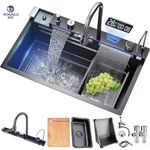 White Label Kitchen Sink Multifunction -Black