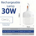 product_image_name-Generic-Rechargeable Light Bulb Home / Outdoors 30W-Cool White-1