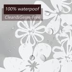product_image_name-Generic-1pc White Flower Shower Curtain Liner with Metal Grommets & Plastic Ho oks, Plastic Transparent Bath Curtain Bathroom Decor-3