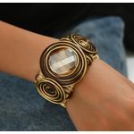 Generic Handcrafted Wire-Wrapped Crystal Cuff Bracelet – Multi - image 2