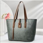 Generic Quality Tote Leather Bag-Green