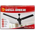 Mega MEGA-BREEZE 56" High Performance Ceiling Fan – Black