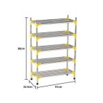 product_image_name-Generic-5-Tier Stainless Steel Shoe Rack - Yellow/Silver -2