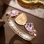 Ladies Stainless Steel Gemstone Watch- Pink