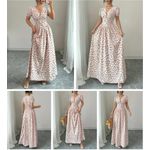 product_image_name-Fashion For Life-Women’s Floral Dress V-Neck Cinched Waist With Lantern Sleeve Stylish Print - Versatile Party Outfit (Multicolor)-3