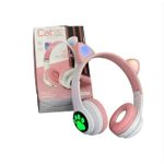 Generic Wireless Cat Ear Headphones with LED Light - Pink