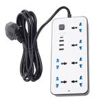 Generic 5-meter extra-long multi-port power strip with USB ports