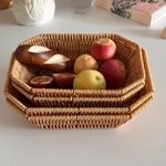 NIKIHONG Brown Fruit Baskets Wicker Bread Basket, Woven Tabletop Food Fruit Vegetables Serving, Restaurant Serving Basket,Shape (Rectangular small size) - image 3