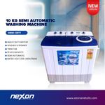 Nexon NWM-120TT-Twin Tub-semi automatic Washing Machine-10KG-White/Blue