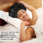 product_image_name-ARHANORY-3Pcs Satin Hair Bonnet Large Sleep Cap Wide Elastic Band - Black, Purple, Burgundy-2