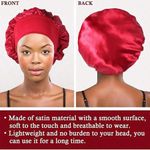 product_image_name-ARHANORY-3Pcs Satin Hair Bonnet Large Sleep Cap Wide Elastic Band - Black, Purple, Burgundy-3