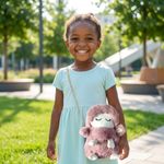 STY Girls Cute Sheep Plush Bag 2-in-1 Wearing Ways Small Bag - image 8