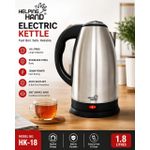 Helping Hand High-Grade Stainless Steel Electric Kettle (HK-18) - Silver & Black