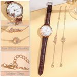 product_image_name-ARHANORY-Women Quartz Watch With Bracelet Stylish Wristwatch Leather Strap for Ladies - Brown-8