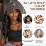 ARHANORY Women's Adjustable Baseball Cap with Medium-Length Curly Synthetic Wig Instant Style - image 6