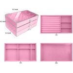 product_image_name-Fashion-Jewelry organizer box Jewellery Box for all kinds of jewelries like earrings, watches, necklaces, bracelet 3 layer drawer box with transparent cover valentines gift for girlfriends-4