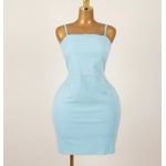 Fashion Light Blue Spaghetti Strap Mini Dress