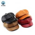 AD 2pcs Vintage Ladies Faux Leather Newsboy Cap - Multicolour - image 2