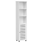 LASA Tall White Storage Cabinet with Shelves and Door
