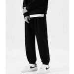 CALLIARA Minimalist Solid Color Jogger Sweatpants, Loose Drawstring Casual Sports Pants, Versatile Drape Men's Trousers
