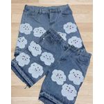 Fashion For Life Blue jeans with cloud design new in