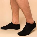 product_image_name-Fashion-A Pair Plain Office Cotton Men Quality Ankle Socks-Black - black-3