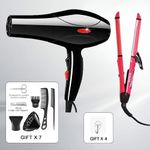 product_image_name-Kingnote-2200W Electric Hair Dryer Blow Dryer Hair Tools Black+2-in-1 Hair Curler and Straightener pink  Nail Clipper Set 6 Gifts -1