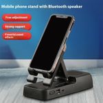 product_image_name-Generic-Mobile phone holder with wireless Bluetooth speaker, foldable and adjustable, sturdy and stable - black-5