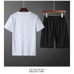 product_image_name-Fashion-Men's Short-sleeved set, Quick-drying Short-sleeved T-shirt + Shorts-White-2