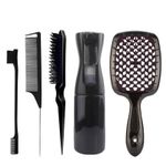 product_image_name-Generic-5PCS Hairbrush Set Hair Comb Set, Hair Spray Bottle, Wide Tooth Comb,Rat Tail Comb, Teasing Comb,  Salon Hair Tools-1