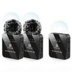 Puluz new,2 TX + 1 RX Wireless Lavalier Microphone- Black - Black