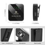 Puluz new,2 TX + 1 RX Wireless Lavalier Microphone- Black - Black - image 3