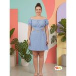 Fashion Nova Blueberry Check Cross-Front Milkmaid Mini