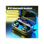 M10 Wireless Bluetooth Earphones Waterproof LED Display Headset Hifi Stereo black