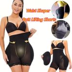 product_image_name-Other-High-Waist Hip Lift Shapewear Shorts -  Tummy Control with Removable Pads, Breathable Mesh -3