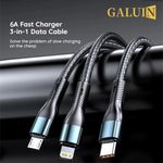 GALUIN 120W 3-in-1 Fast Charging Cable, Type-C/Micro USB/Lightning Triple Charger Cord - image 4