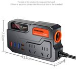 product_image_name-Yaticrab-200W Vehicle Power Inverter 12V/24V Universal | Upgraded Chip | Digital Display | QC3.0 Fast Charging-8