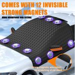 Generic Car Windshield Protector - Foldable Front Windshield Cover, Magnetic Windshield Shield - Black