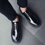 product_image_name-AIDAILU-Men Formal Shoes Business Male PU Leather Shoes Luxury Bright Lace Up Shoe - Black - Black - EU 42-2