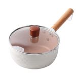 product_image_name-Generic-Non Stick Frying Pan Granite Coating Aluminum Alloy With Wooden Lid - White-2