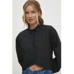 product_image_name-Generic-Women's Button Shirt  Cropped Shirt - Black-3