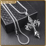 product_image_name-ASHION-Unisex Stainless Steel Cross Pendant Chain – Fashion Jewelry for Men & Women-7