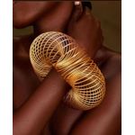 Generic Trendy Spiral Wire Open Bangle Bracelet – Silver & Gold (2 Pieces) - image 3