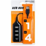 High Speed USB 2.0 Hub - 4 Port - Black