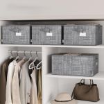 LASA Set of 3 Foldable Storage Bins with Handles - Grey - image 3
